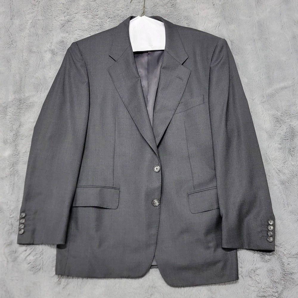 Corneliani Suit Jacket Mens 42S EU 52 Gray Virgin Wool Cupro Lined Italy Luxury